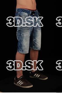 Leg blue short jeans black shoes of Ross 0008